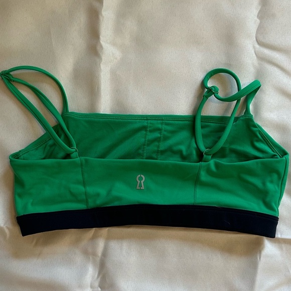 Cara Loren Green and Navy Women's Sports Bralette - Picture 2 of 3